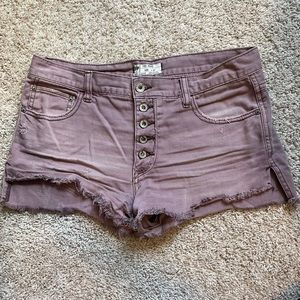 Free People Destroyed Denim Shorts